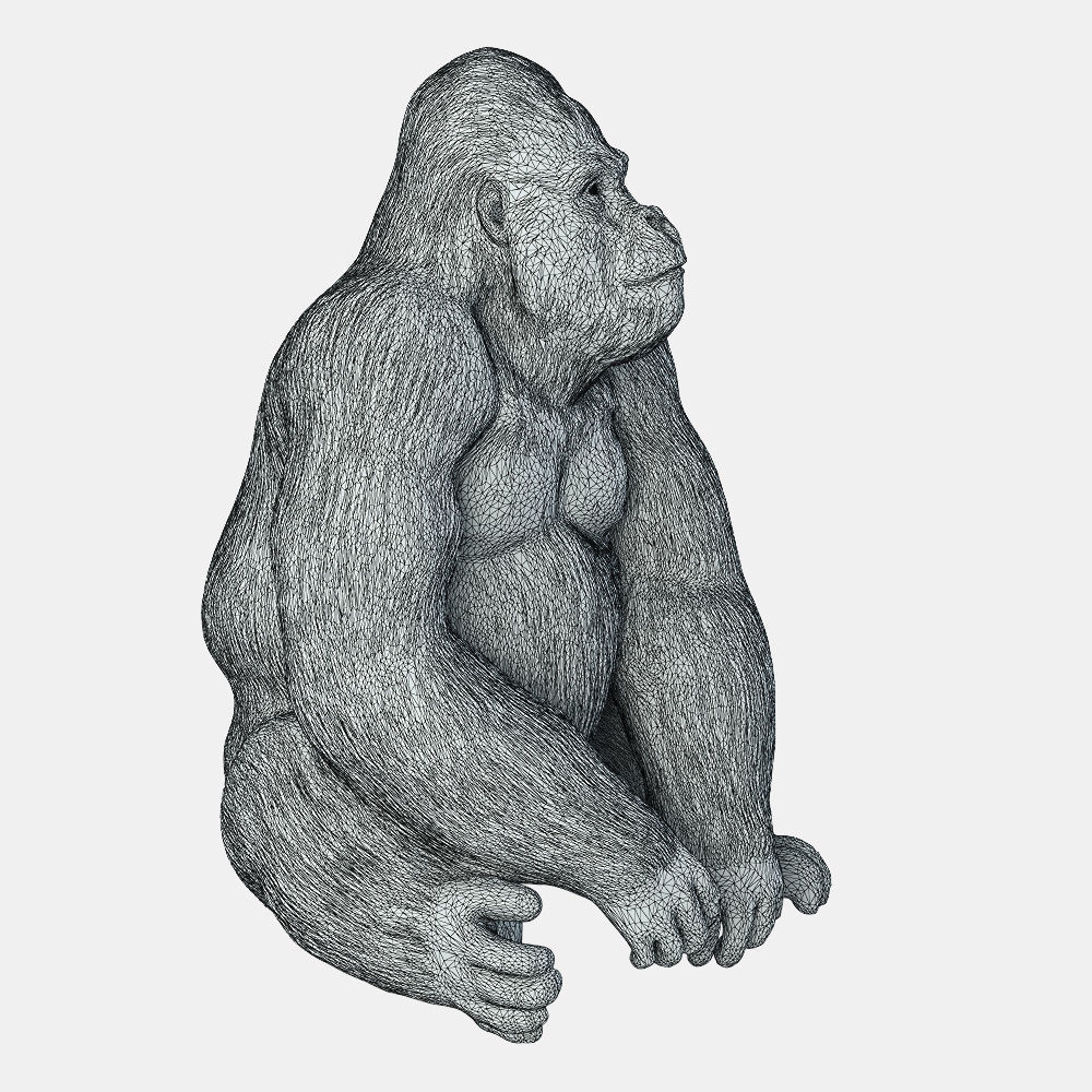 Figurine Gorilla 4 3D model_5