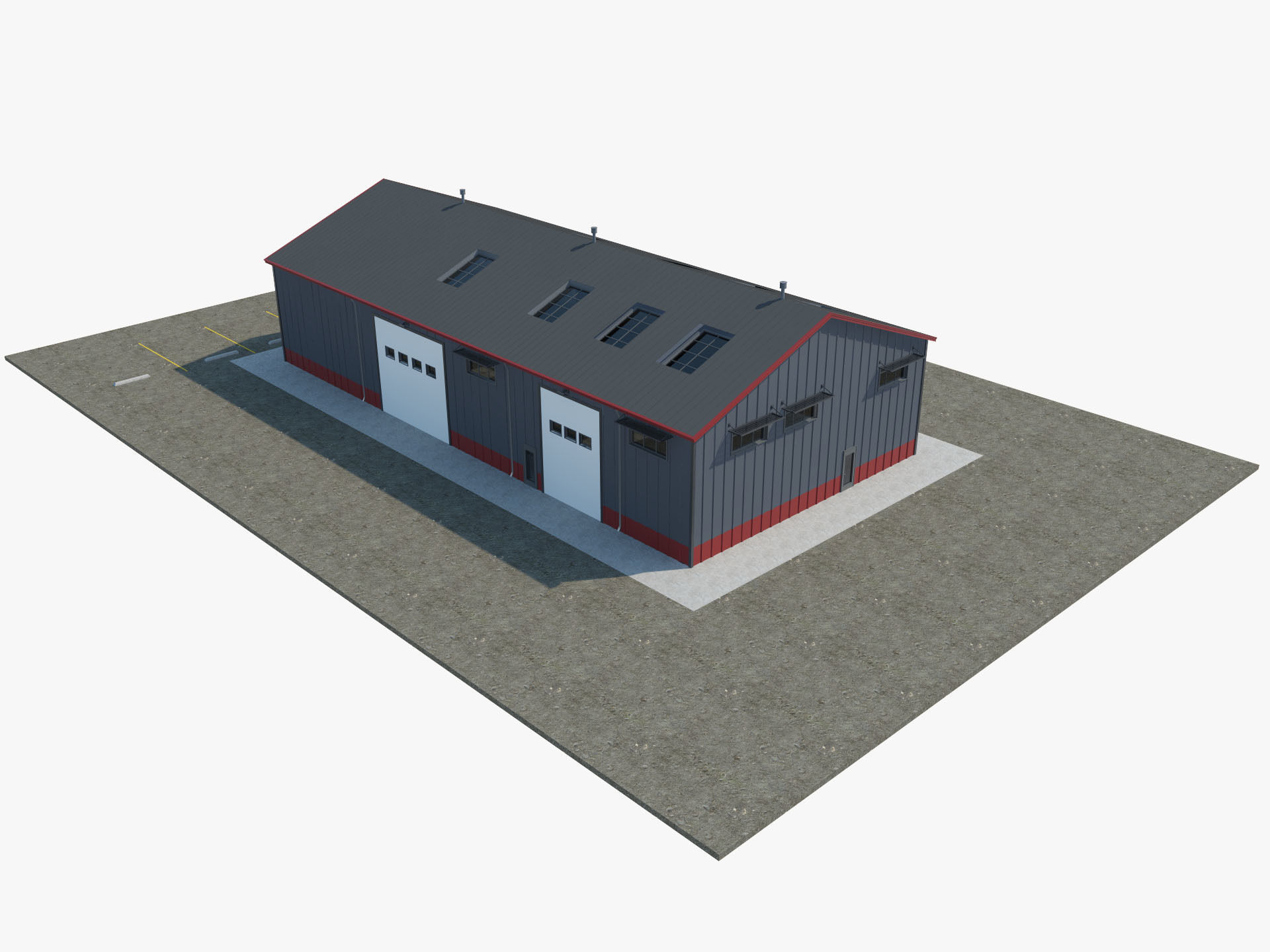 Warehouse Office interior and exterior 3D model_9