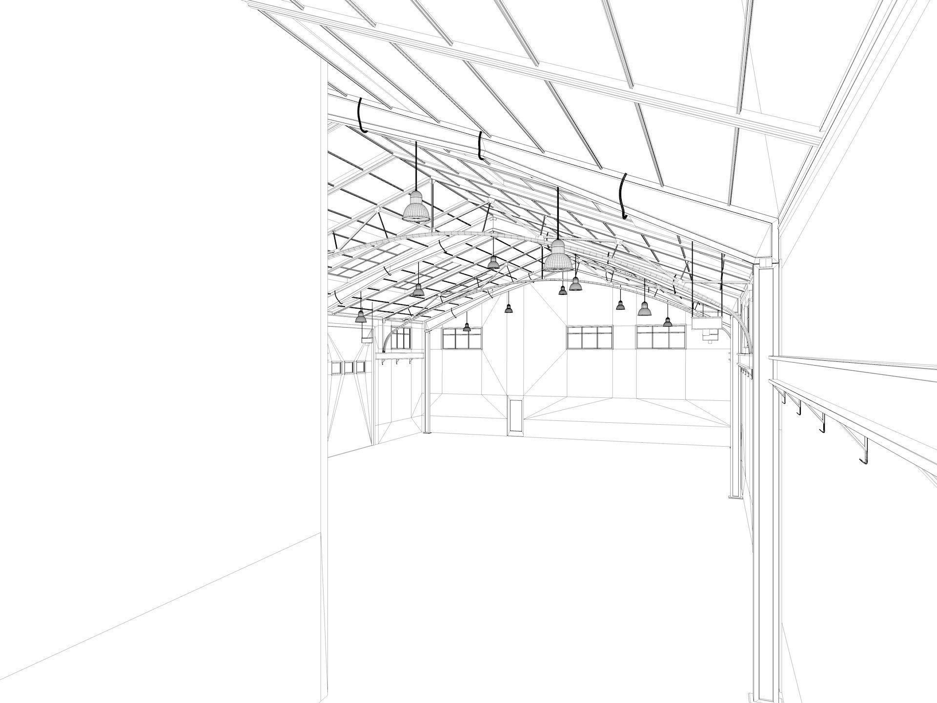 Warehouse Office interior and exterior 3D model_13