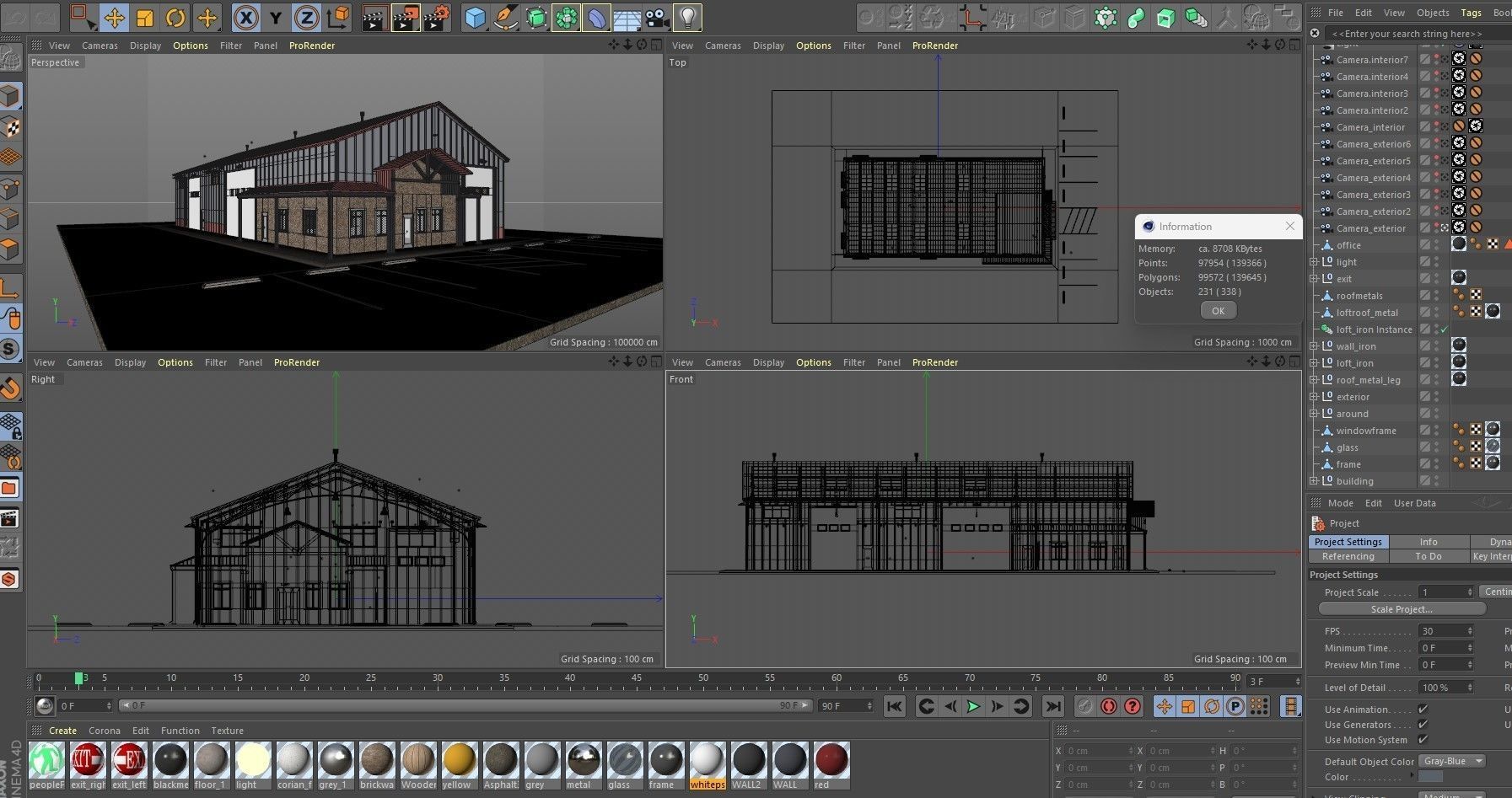 Warehouse Office interior and exterior 3D model_21
