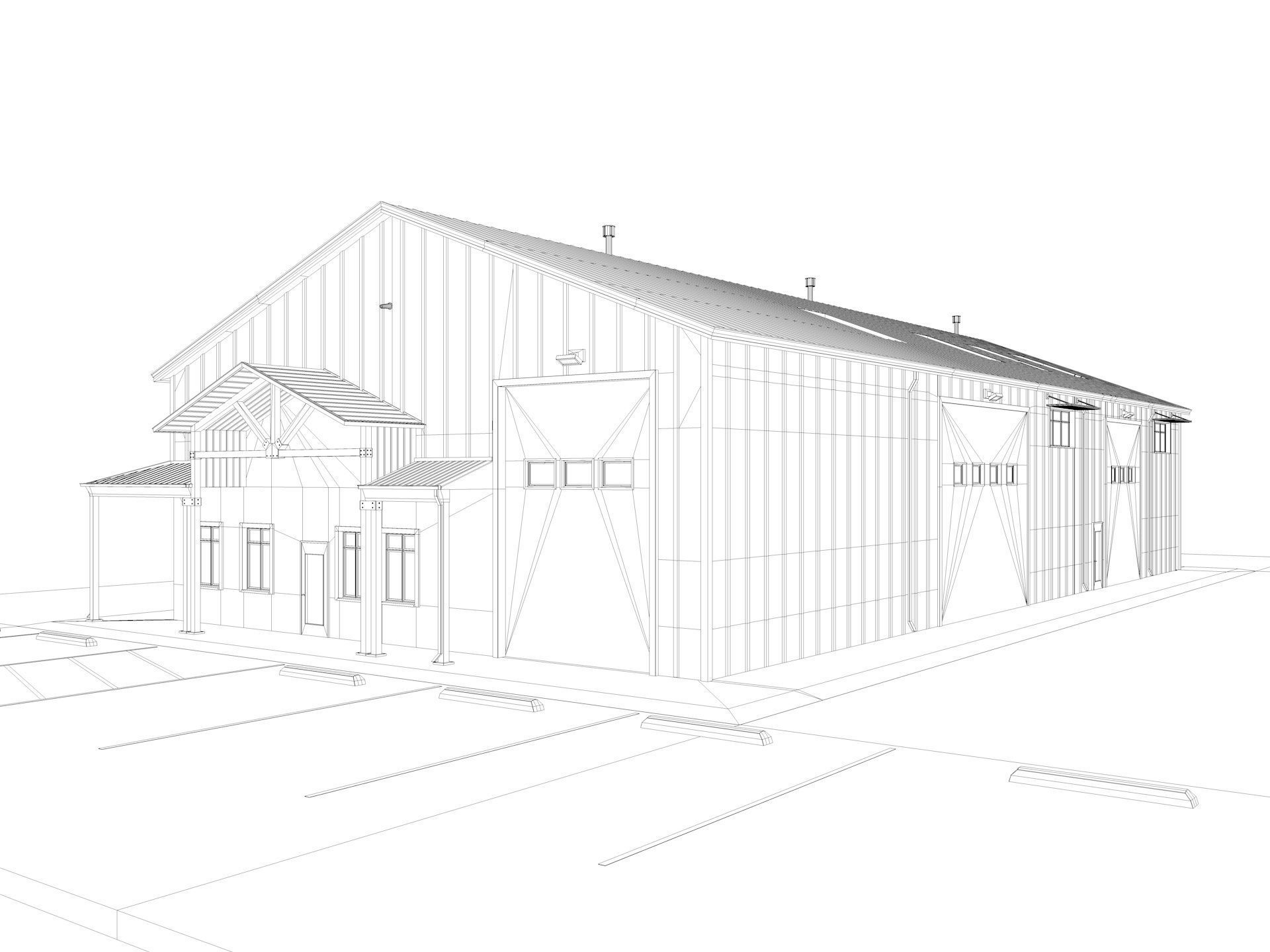 Warehouse Office interior and exterior 3D model_14