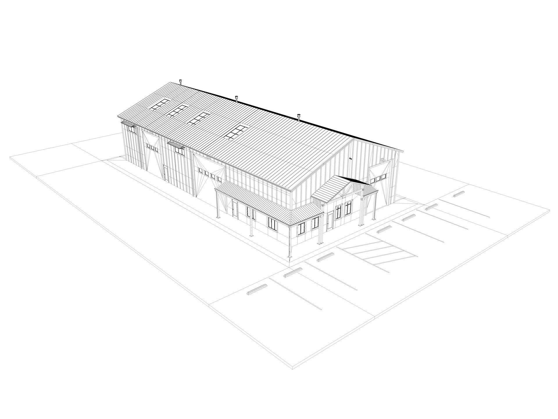 Warehouse Office interior and exterior 3D model_19