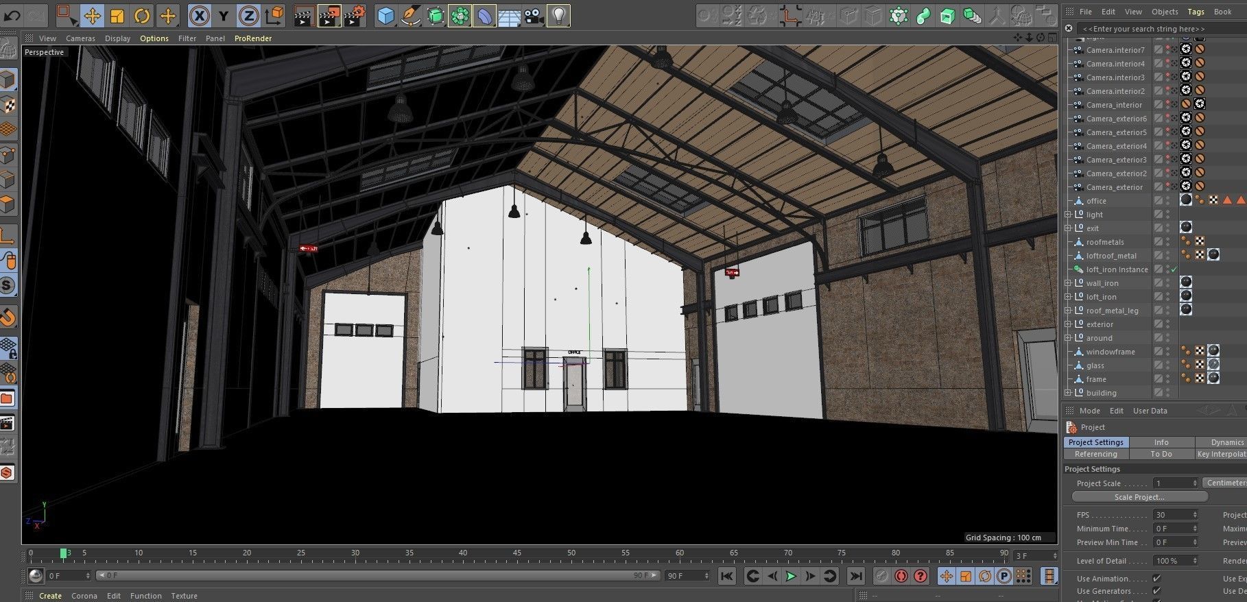 Warehouse Office interior and exterior 3D model_22