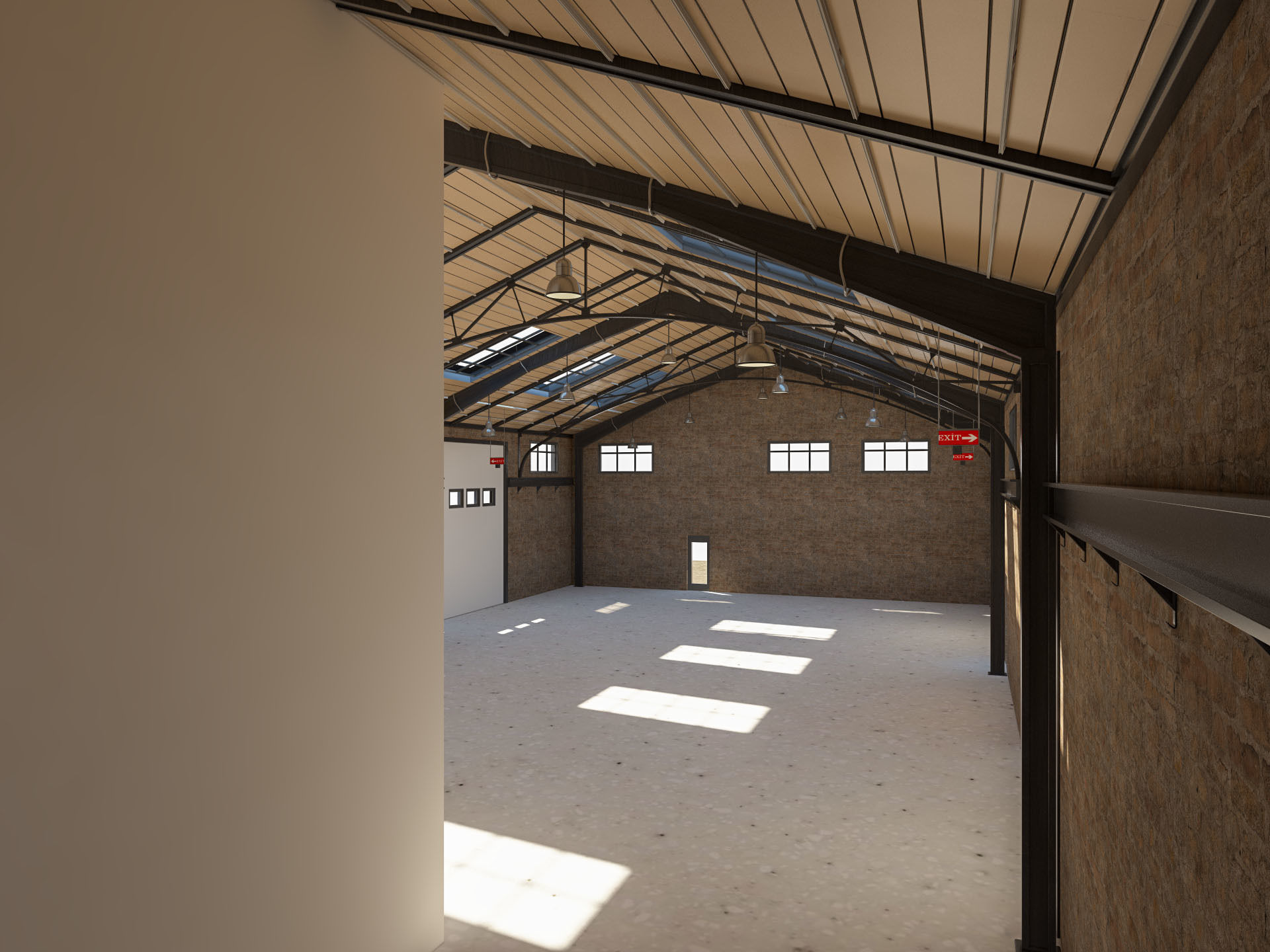 Warehouse Office interior and exterior 3D model_5