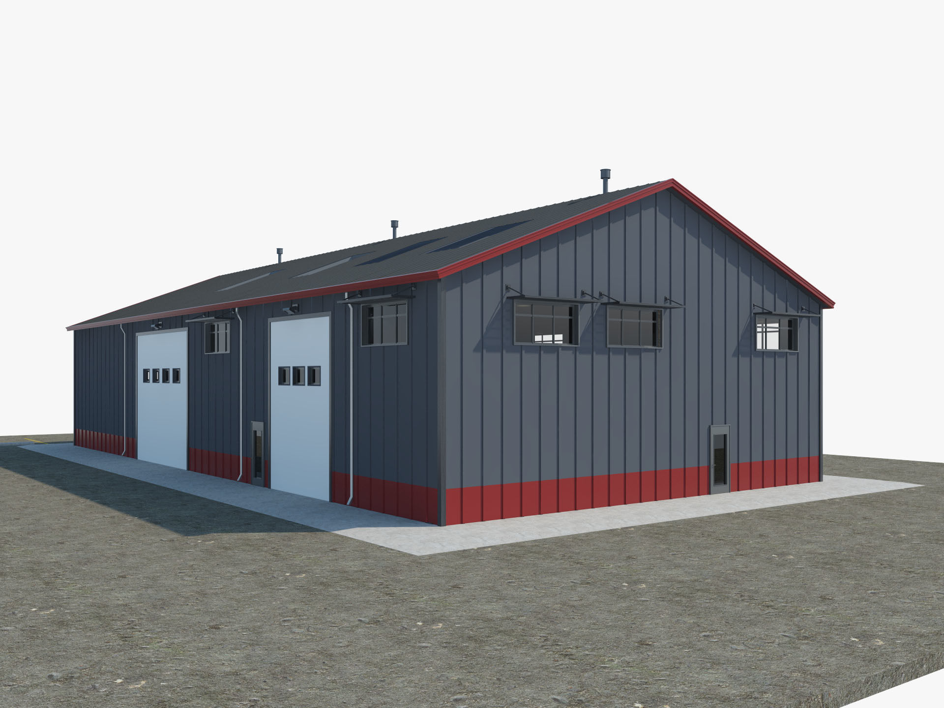 Warehouse Office interior and exterior 3D model_10