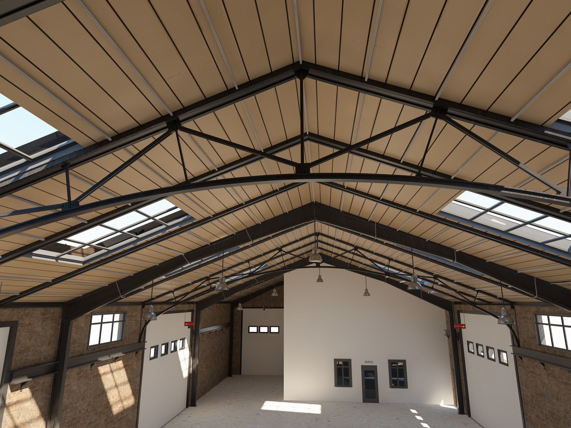 Warehouse Office interior and exterior 3D model_7