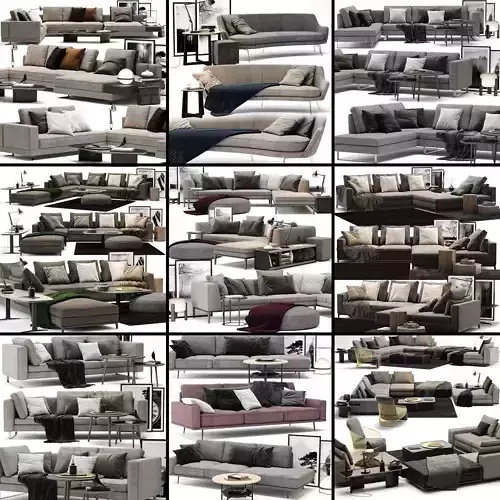 Sofa Colection 01 - 10 Items 3D model