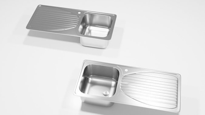 Single bowl kitchen sink 3D model