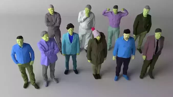 10 low poly colored people vol 3