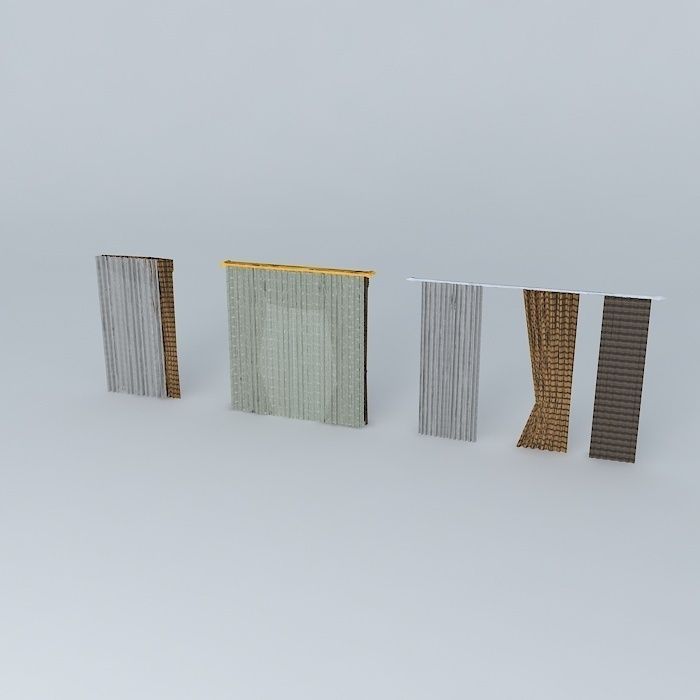 Classic curtain 3D model_1