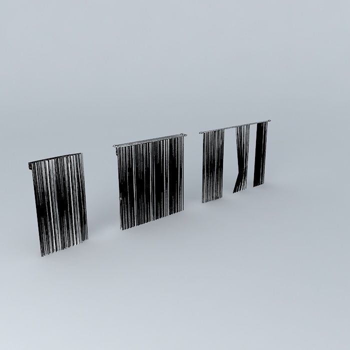 Classic curtain 3D model_4