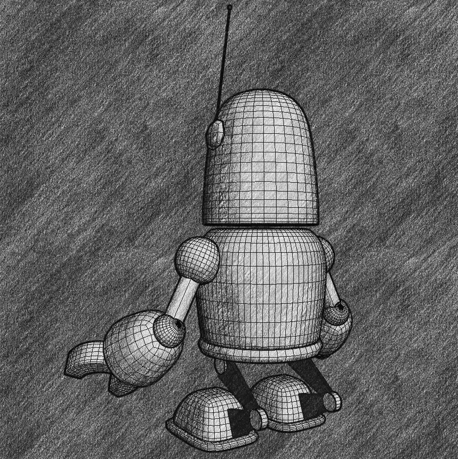 Cartoon Child Robot 3D model_7