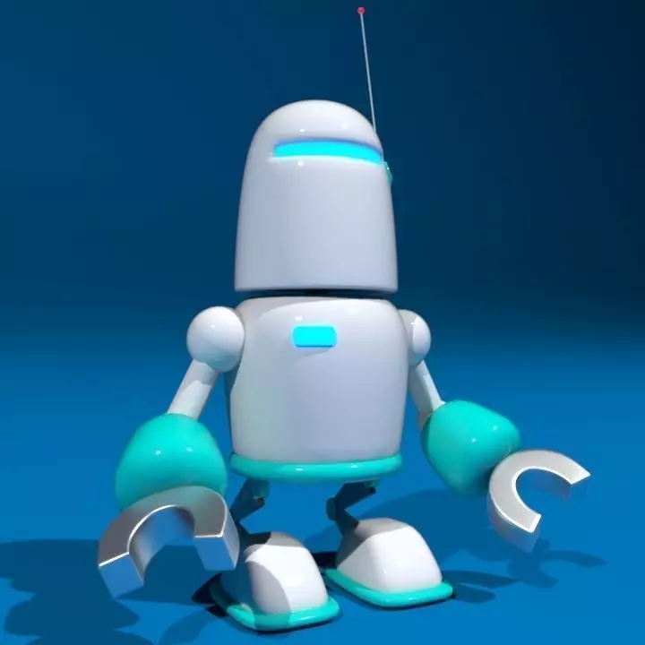 Cartoon Child Robot 3D model_0