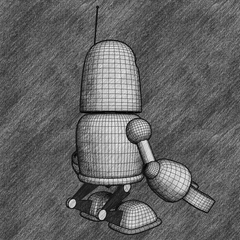 Cartoon Child Robot 3D model_8