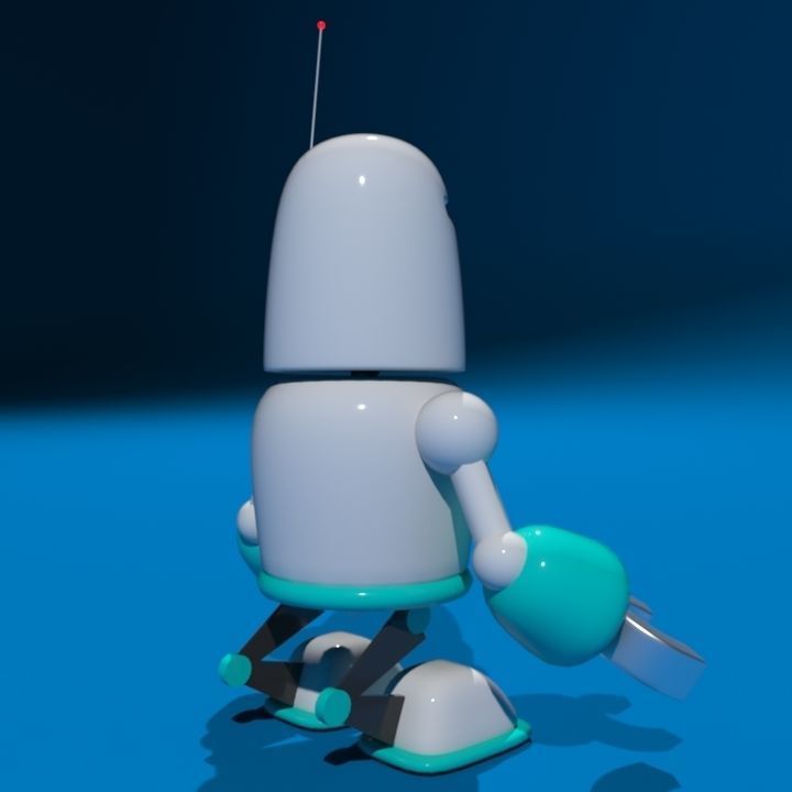 Cartoon Child Robot 3D model_4