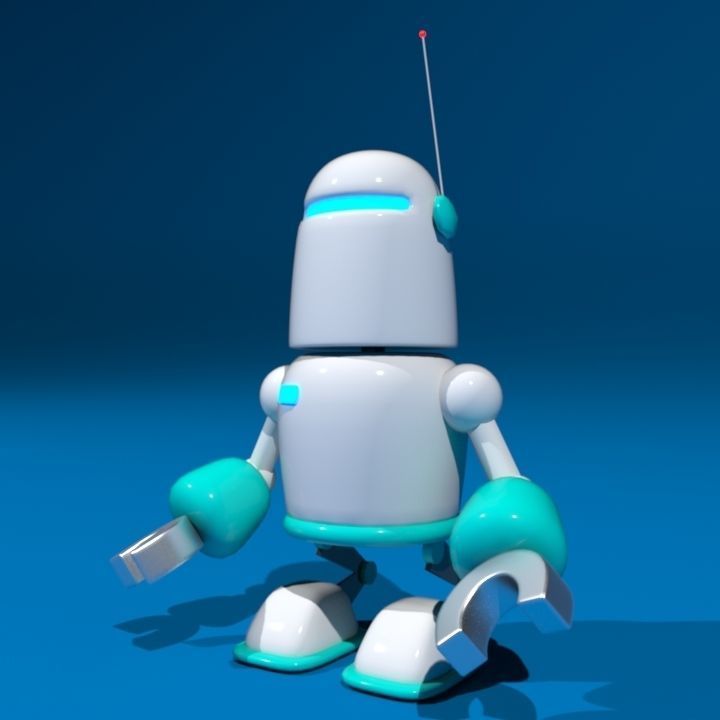Cartoon Child Robot 3D model_2