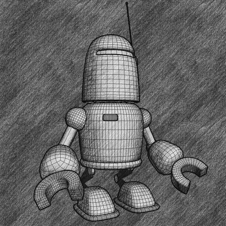 Cartoon Child Robot 3D model_5