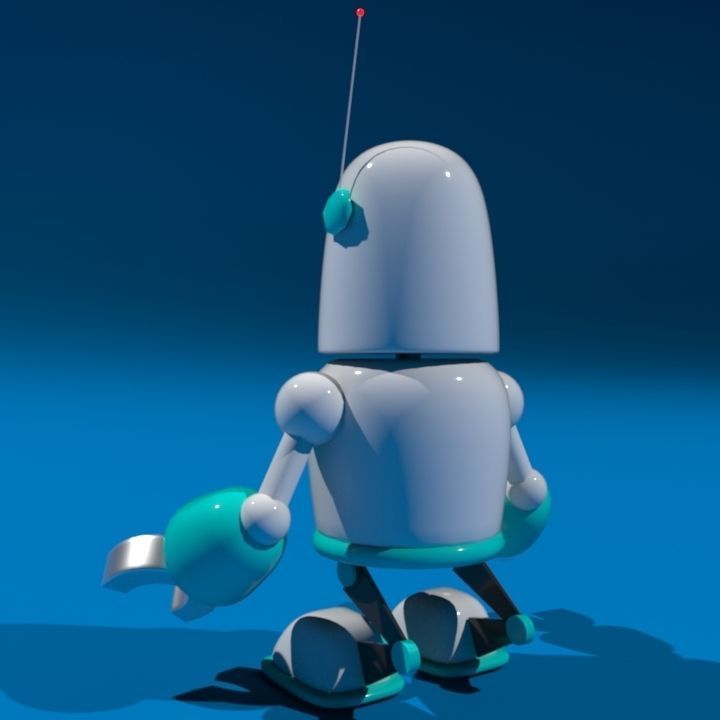 Cartoon Child Robot 3D model_3
