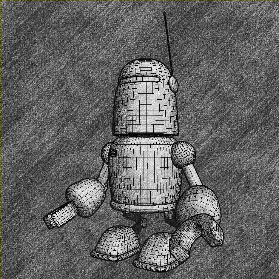 Cartoon Child Robot 3D model_6