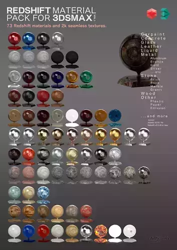 REDSHIFT MATERIAL PACK FOR 3DSMAX VOL1  3D model