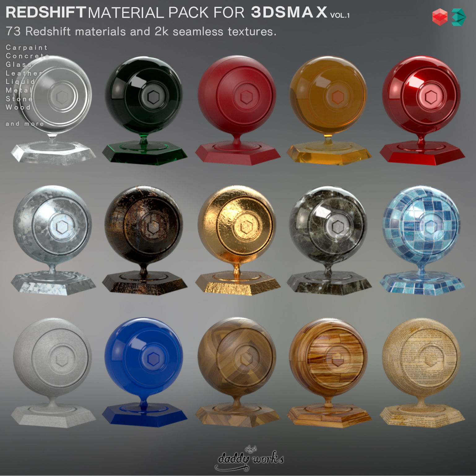 REDSHIFT MATERIAL PACK FOR 3DSMAX VOL1  3D model_1