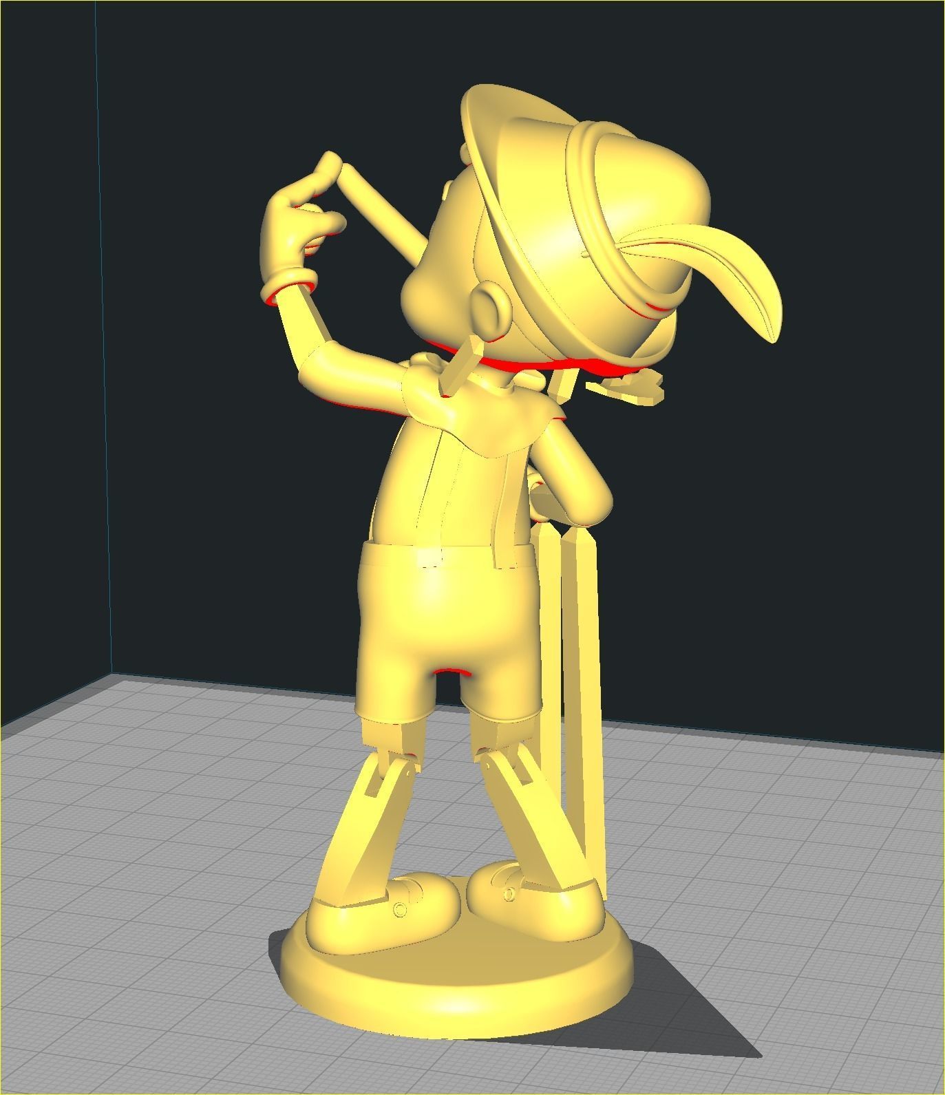 Pinocchio with Big Nose 3D print model_3