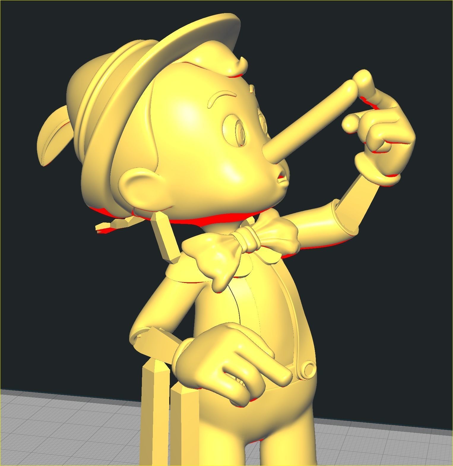 Pinocchio with Big Nose 3D print model_4
