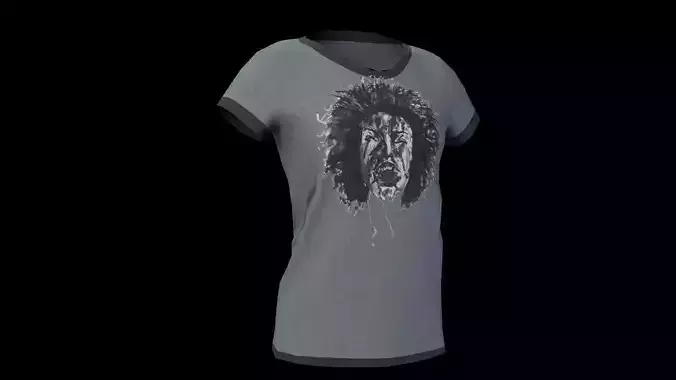 Lowpoly Female Graphic T-Shirt game ready with multiple colors