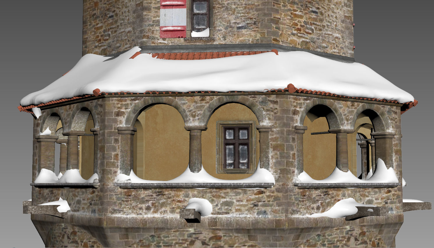 Medieval castle 3D model_2