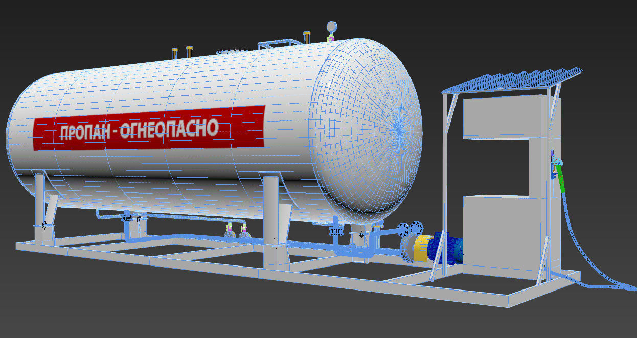 gas station  3D model_3