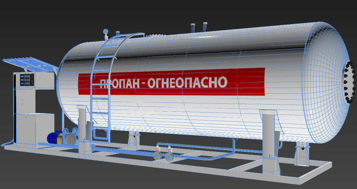 gas station  3D model_2