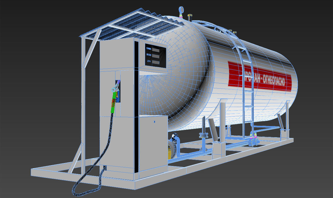 gas station  3D model_4