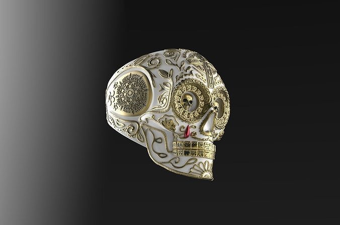 Skull chicano ring 3D print model