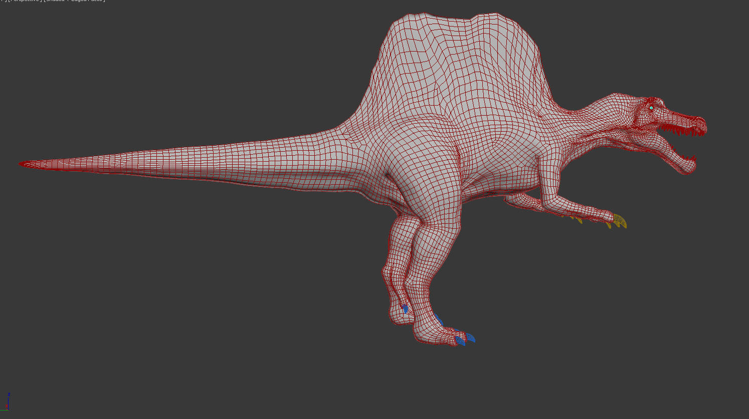 Spinosaurus-Rig dinosaur Low-poly 3D model_11