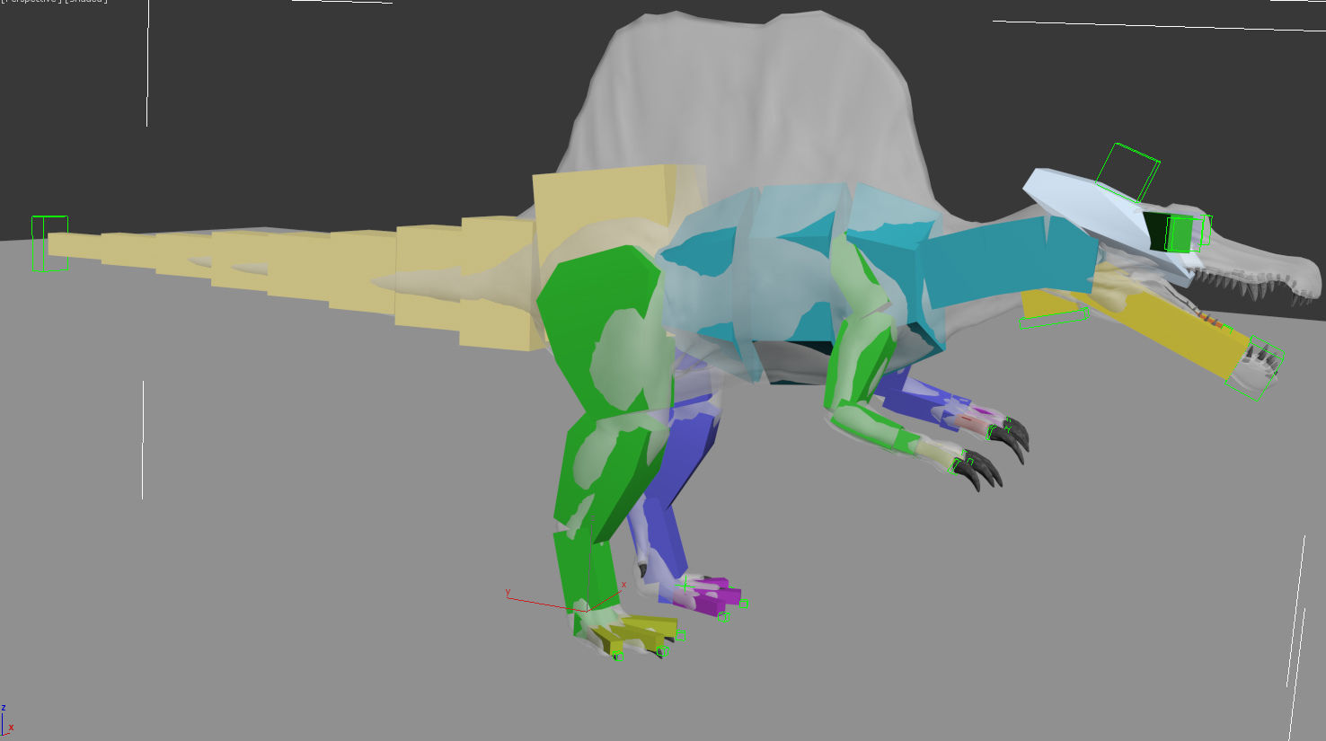 Spinosaurus-Rig dinosaur Low-poly 3D model_7