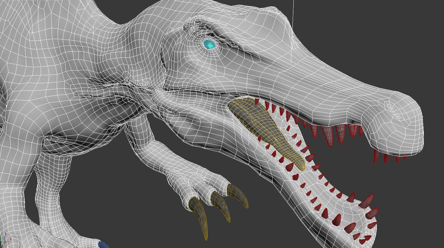 Spinosaurus-Rig dinosaur Low-poly 3D model_9