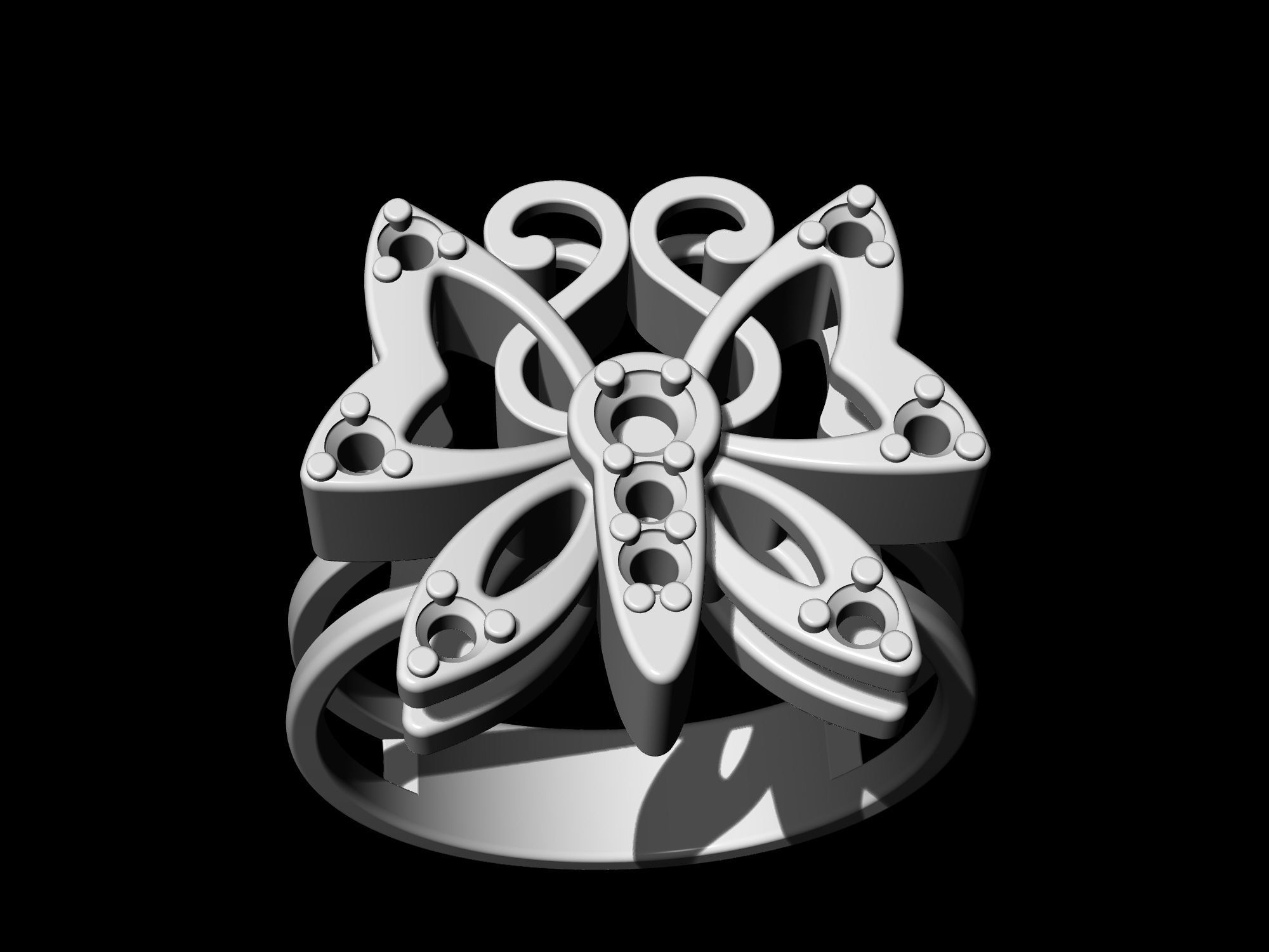 Butterfly Ring 3D print model_7