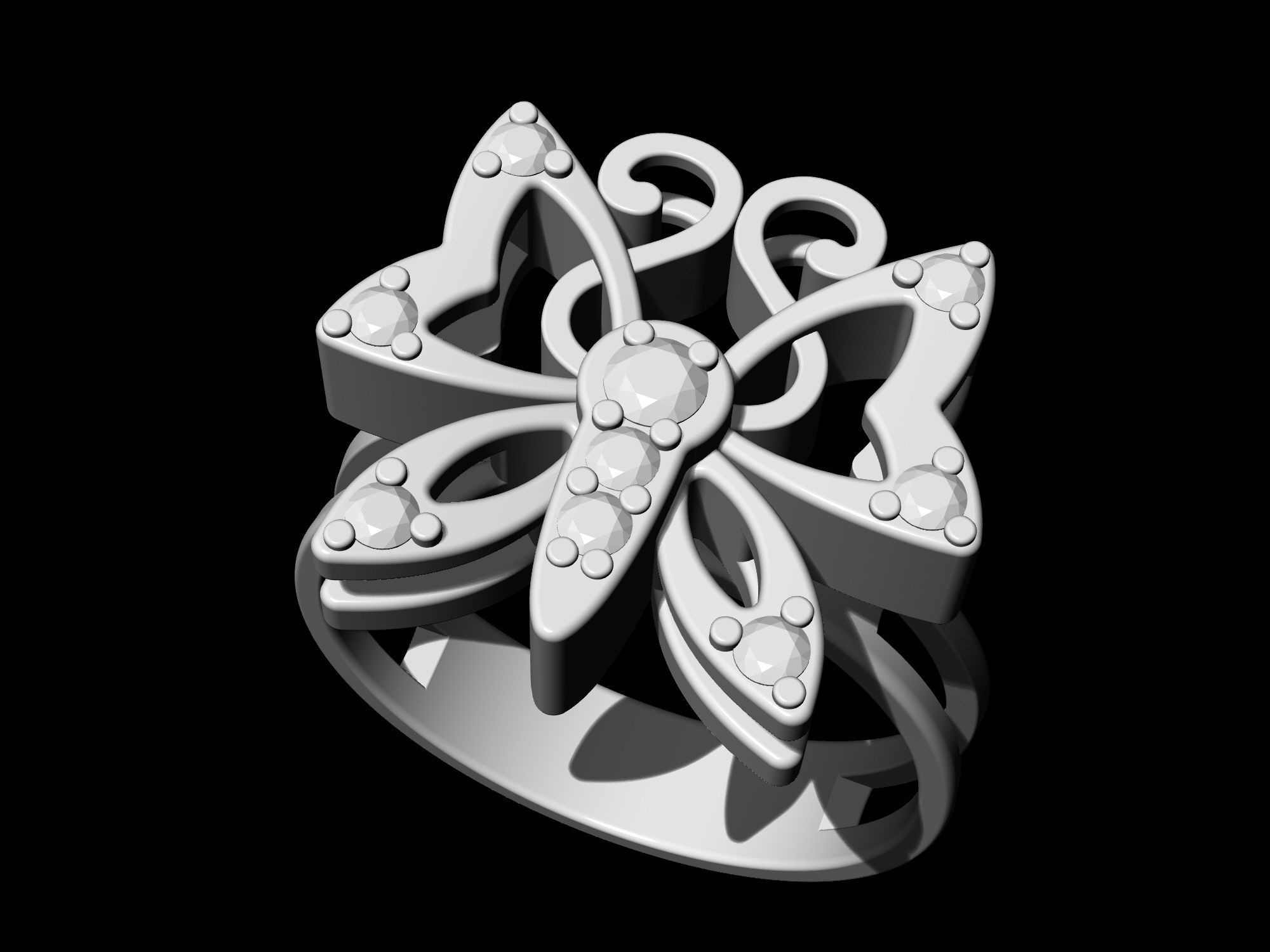 Butterfly Ring 3D print model_6