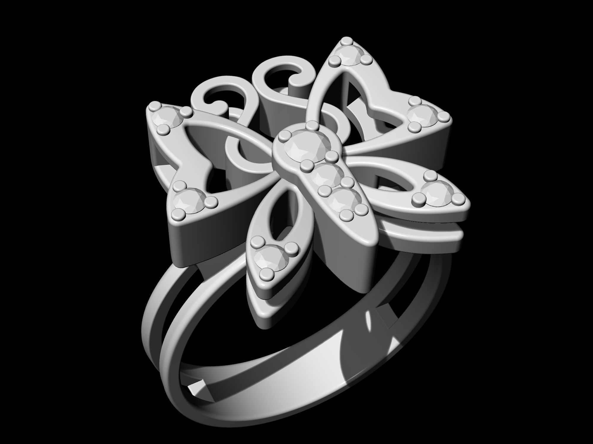 Butterfly Ring 3D print model_5