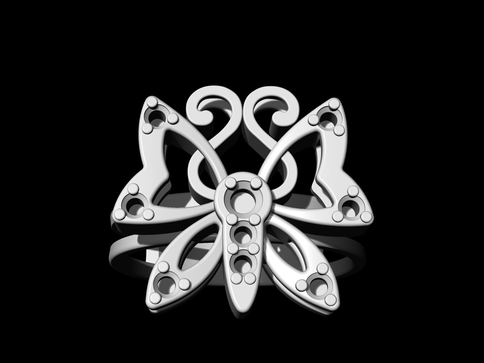 Butterfly Ring 3D print model_9