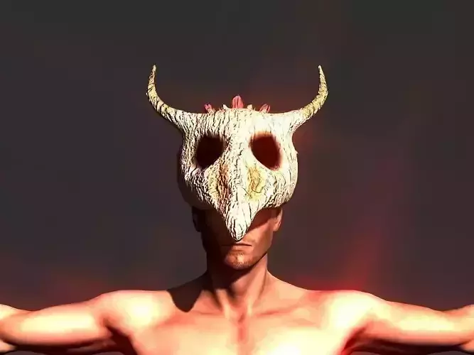 Beak Ox Skull  Low-poly 3D model