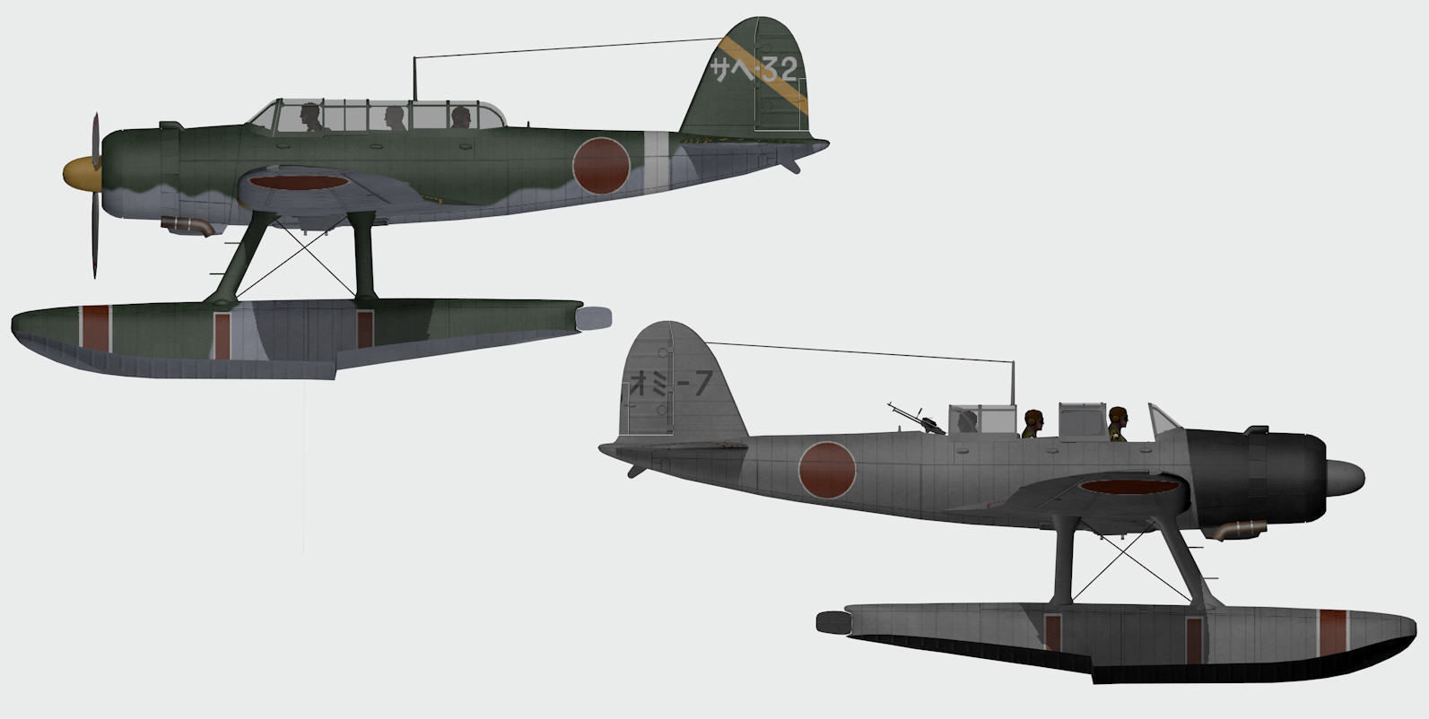 Aichi E13A1 Jaka - aka Jake 3D model_8