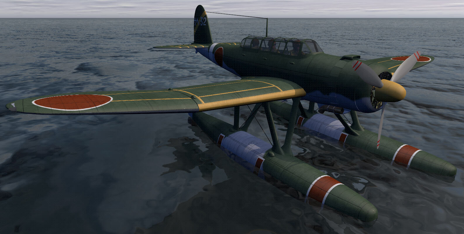 Aichi E13A1 Jaka - aka Jake 3D model_2