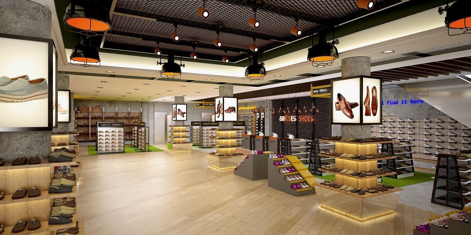 Industrial Shoes Store 3D model_2