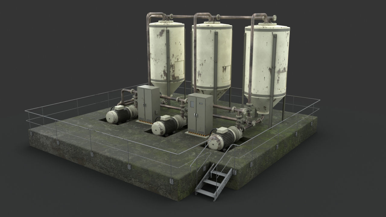 Oil  Gaz  Water tank 3D model_3