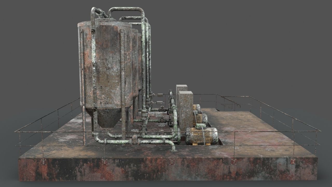 Oil  Gaz  Water tank 3D model_15