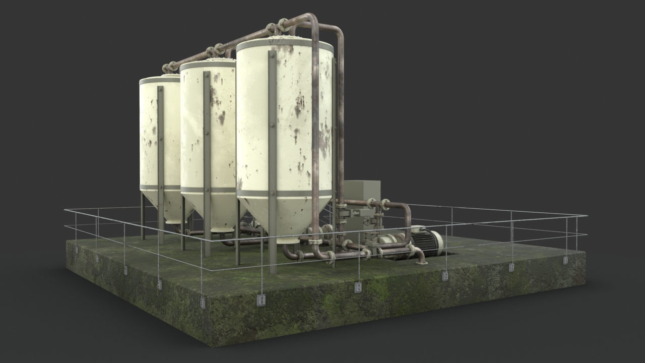 Oil  Gaz  Water tank 3D model_7