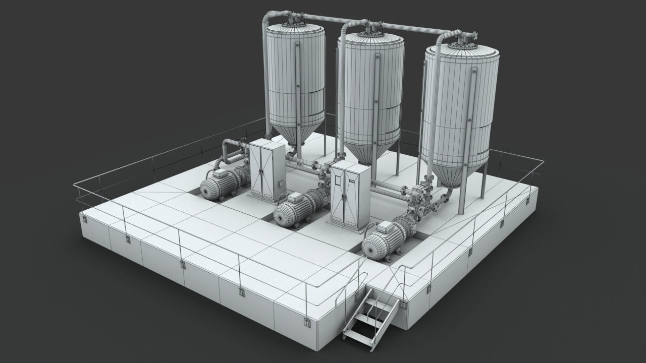 Oil  Gaz  Water tank 3D model_17