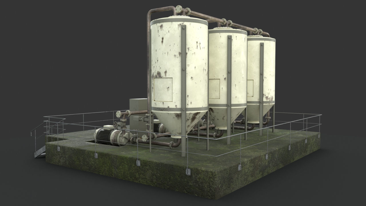 Oil  Gaz  Water tank 3D model_5