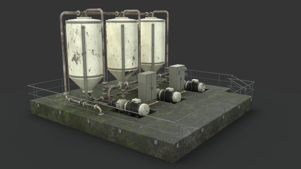 Oil  Gaz  Water tank 3D model_8